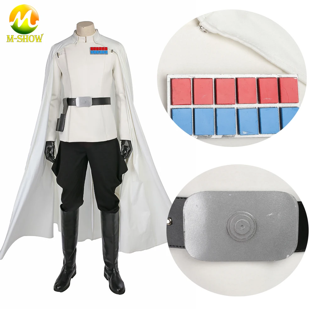 

Superhero Orson Krennic Cosplay Costume Rogue One White Uniform Imperial Officer Battle Suit Halloween Outfit for Adult Men