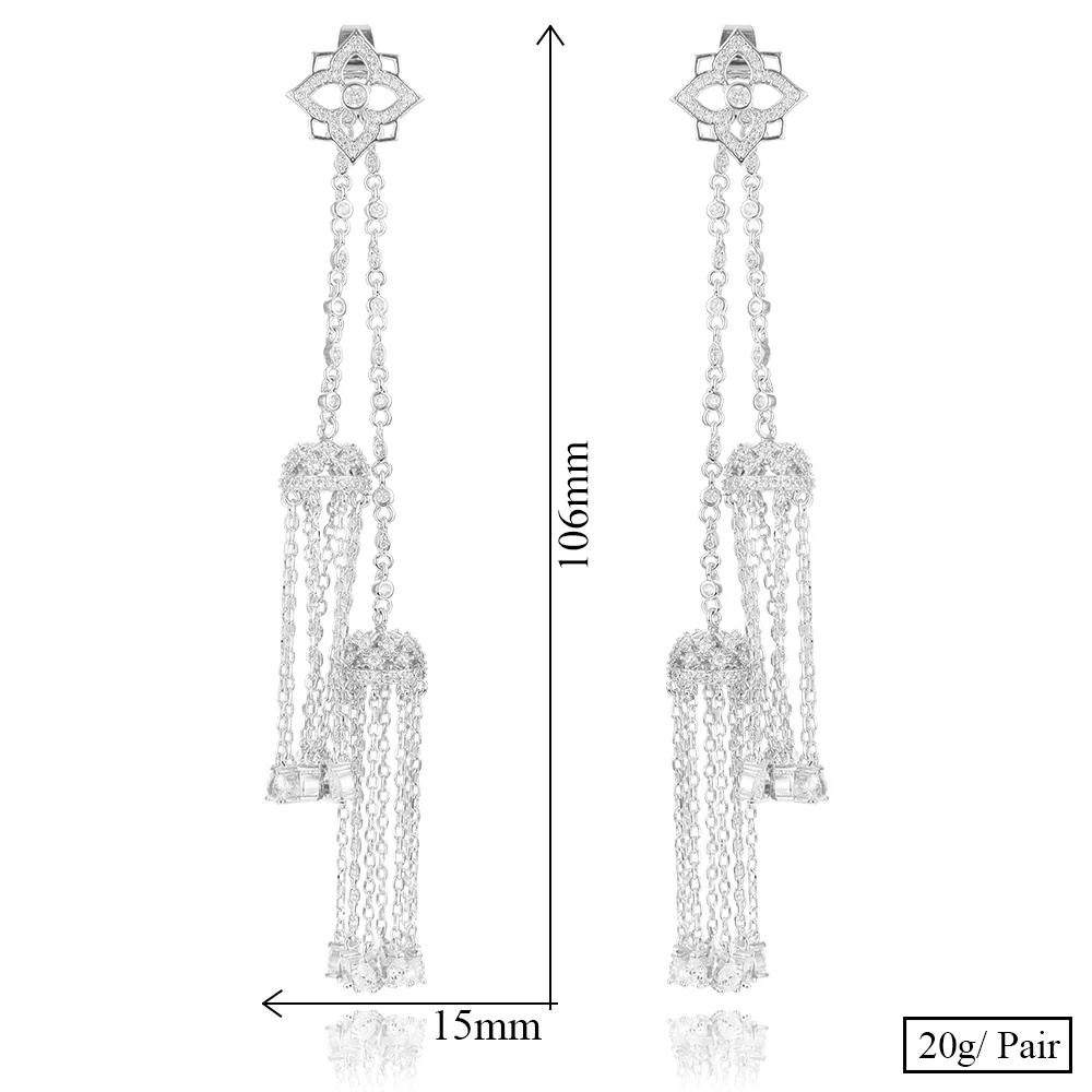 Missvikki Trendy Fashion Dangle Earrings Women Bridal Wedding Long Earrings Luxury Delicate Detachable Pendant Jewelry New Hot