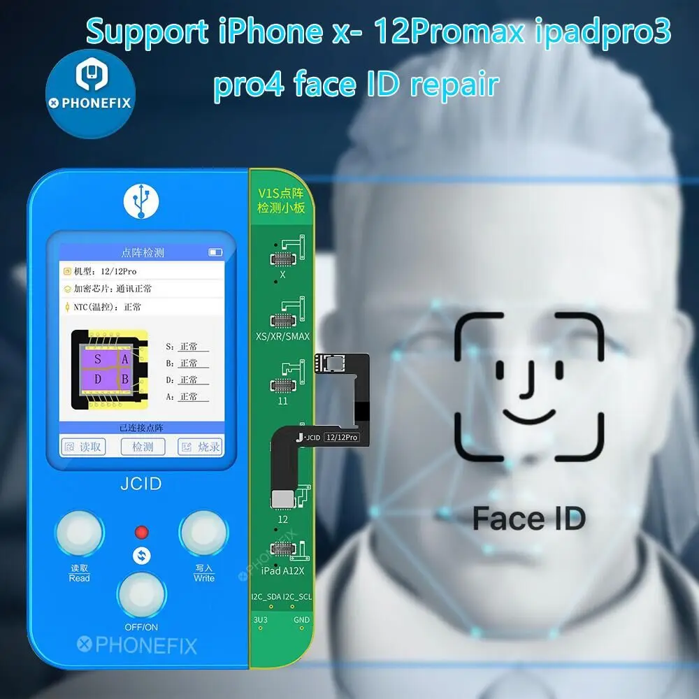 Imagem -04 - Jcid V1se Desvincular Programador para Iphone Xr14pro Max Cor Original Toque Choque Impressão Digital Reparo de Bateria Matriz de Ponto Projetor