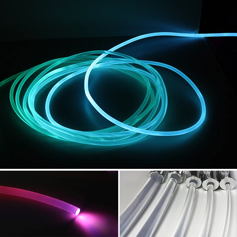 Whole body guiding light solid side-emitting plastic optical fiber exhibition hall atmosphere light emitting optical fiber cable