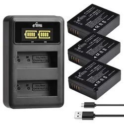 Battery For Panasonic Lumix DMC GF6 GX7 GF5 ZS100 ZS60 LX100 GX85 GX80 DMW-BLG10 BLG10 BLG10E DMW-BLE9 + LED Dual USB Charger
