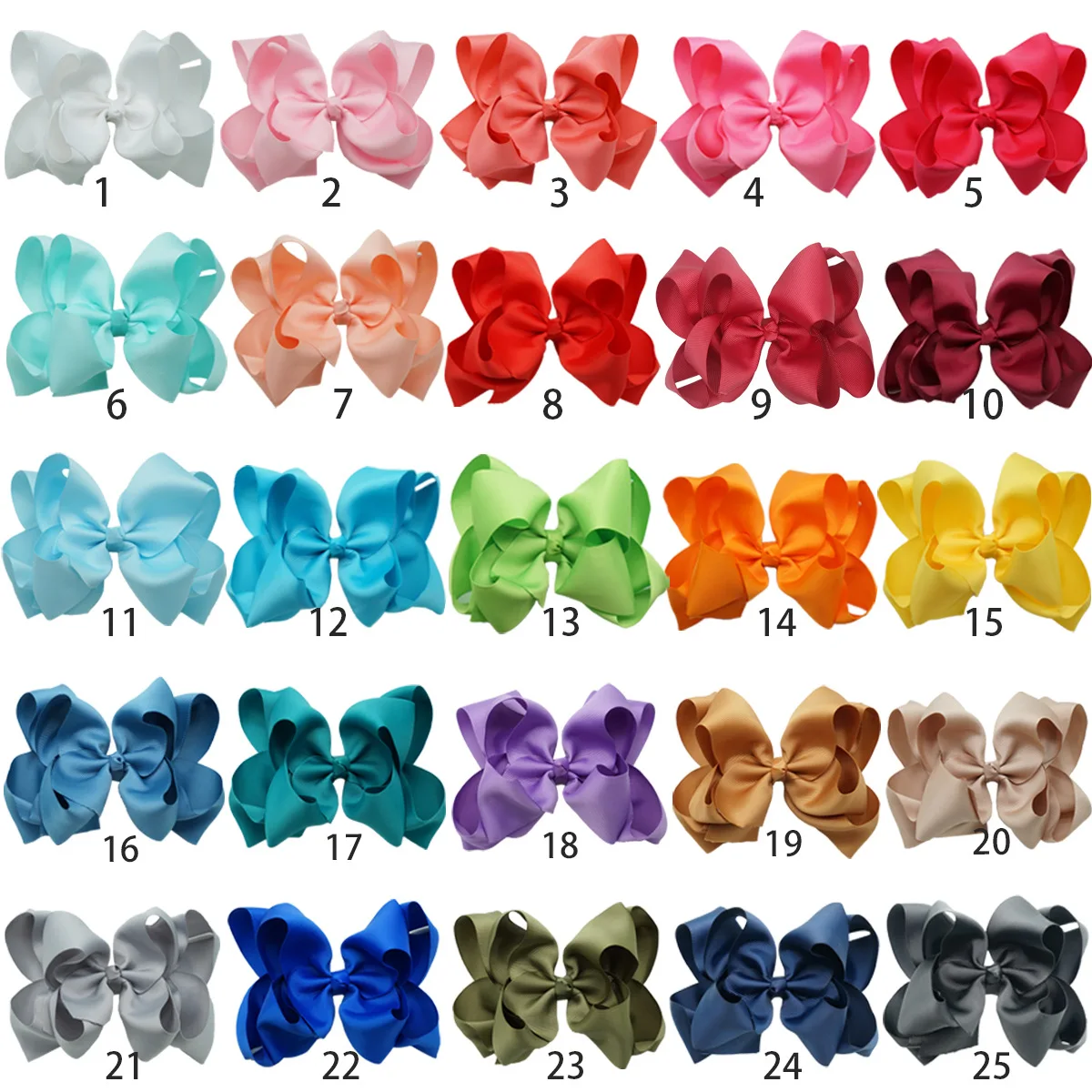 20Pcs Hair Bows Clips, Solid Color Large Hairpins Hair Accessories for Baby Girls, Double stackled Hair Bows