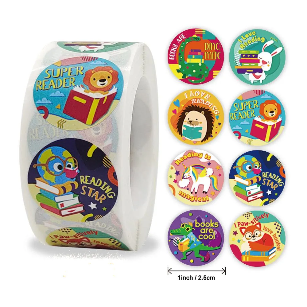 Stationery Stickers 500 Sheets / Roll 2.5cm / 1inch Animal Children Stickers Suitable For School Teachers And Students Stationer