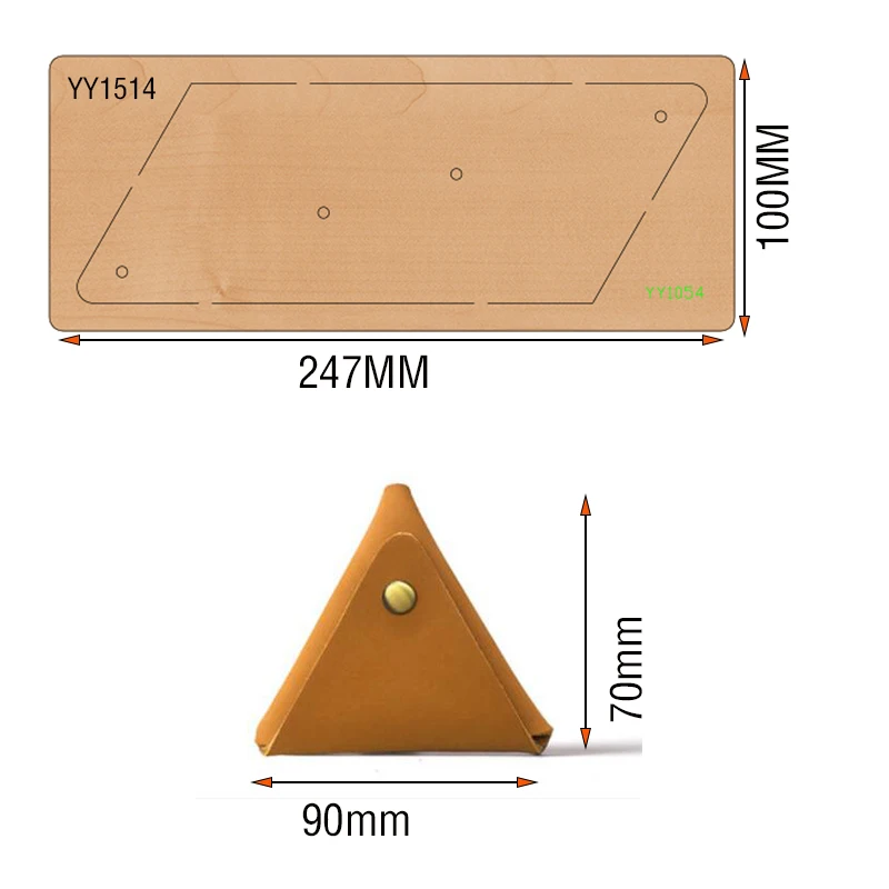 Triangle wallet coin earphone data cable packwood die knife dieYY1514  is suitable for the market general manual knife die