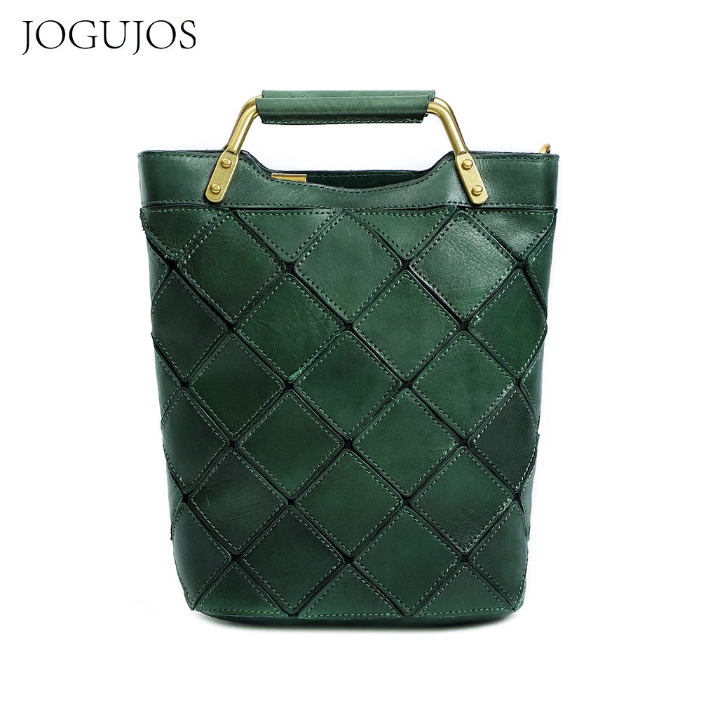 JOGUJOS Fashion Women's Geometric Totes Bag Luxury Designer Large Capacity Handbag Female 2021 Messenger Genuine Leather Bags