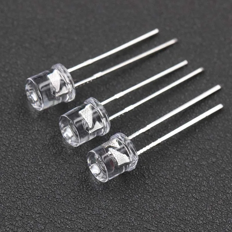 1000PCS 5mm Flat Top Transparent RGB Fast/Slow Flash Built-inIC High Brightness Lamp Bead Direct Plug F5 DIP LED Long/Short Feet