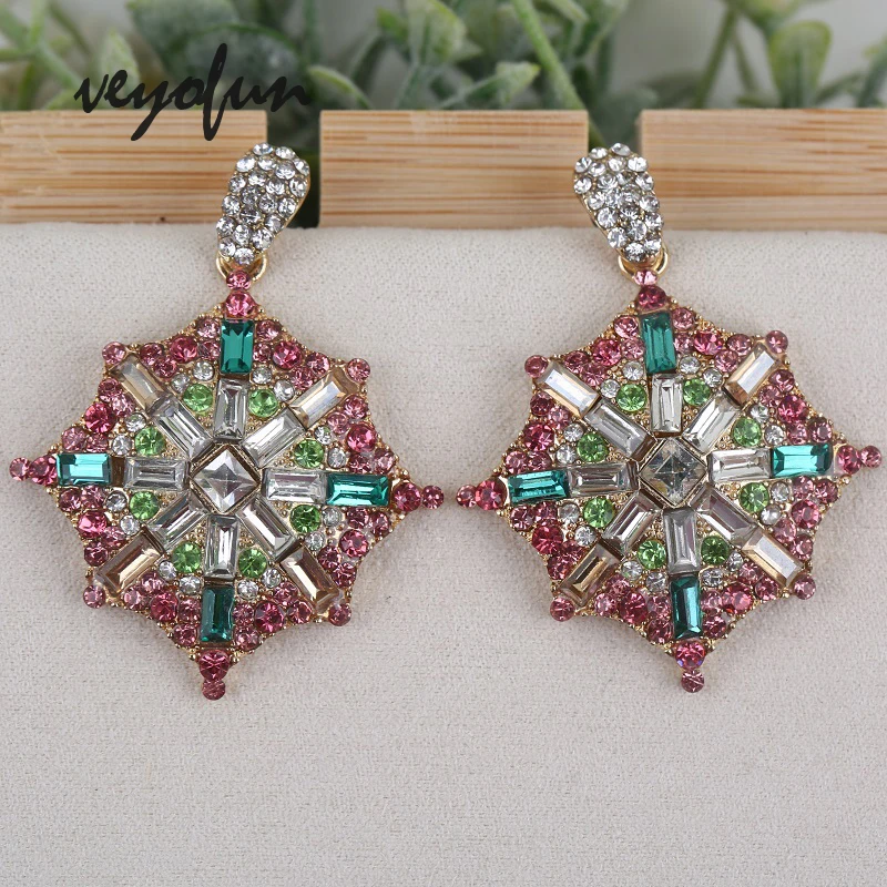 Veyofun Full Rhinestone Drop Earrings Vintage Party High Quality Dangle Earrings Jewelry for Woman Gift New Wholesale