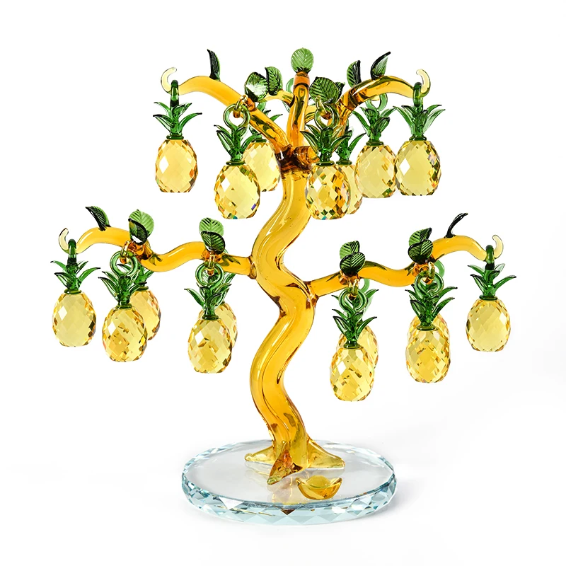 

Crystal Pineapple Tree Lucky Feng Shui Wheel Wine Cabinet Bookshelf Living Room Decoration Ornaments Opening Wedding Gifts Craft