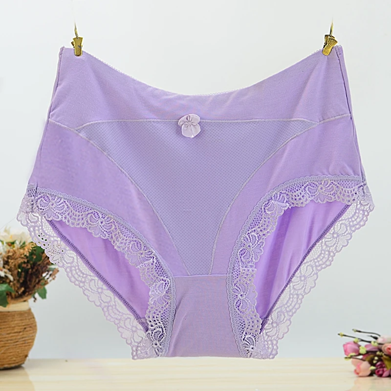 2023 Seamless Lady\'s Briefs Sexy Lingeries Lace Plus Size 6XL Candy Colors Modal Soft Breathable Underwear Women Panties