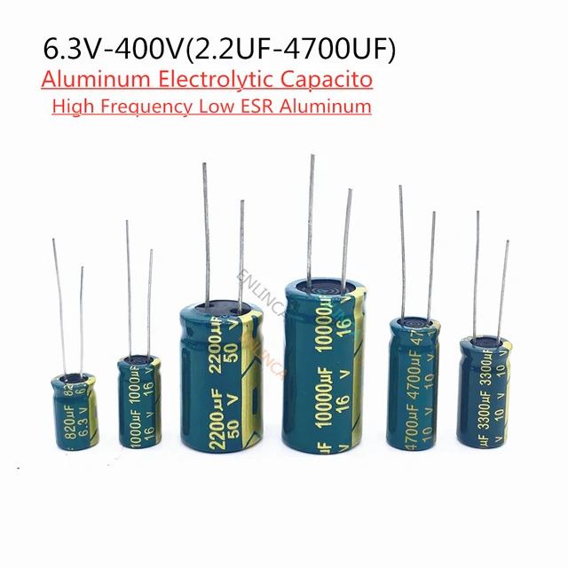 10V 16V 25V 35V 50V 400V Kondensator aluminiowy wysokiej częstotliwości o niskim ESR 100UF 220UF 330UF 470UF 680UF 1000UF 1500UF 2200UF 3300UF