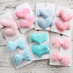 Girl Glitter Hair Clips Sequins Sparkly Bow Flower Hair Pin For Kids Girl Accessories