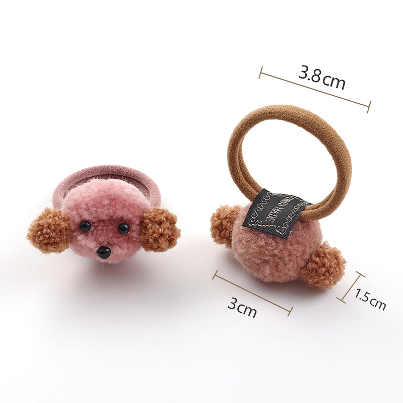 Nieuwe Schattige Tijger Puppy Bont Bal Haar Ring Meisjes Elastische Rubberen Band Haarbanden Accessoires Kids Cartoon Hoofddeksels Ornamenten