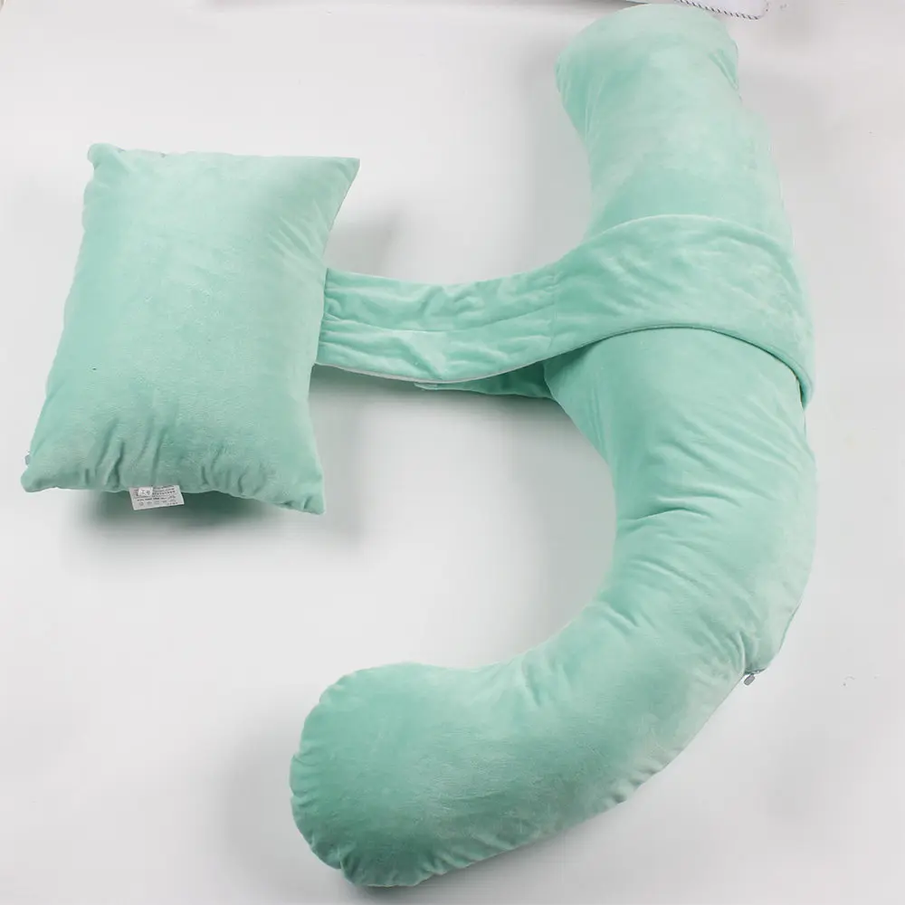 Almohada de maternidad para dormir para mujeres embarazadas, suministros de lactancia, almohada de algodón de calidad para proteger la cintura, cojín de lado largo