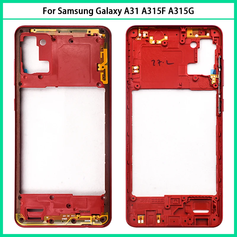 For Samsung Galaxy A31 A315F A315G A315N A315 Full Housing Middle Frame A31 Battery Back Cover Rear Door With Adhesive Replace