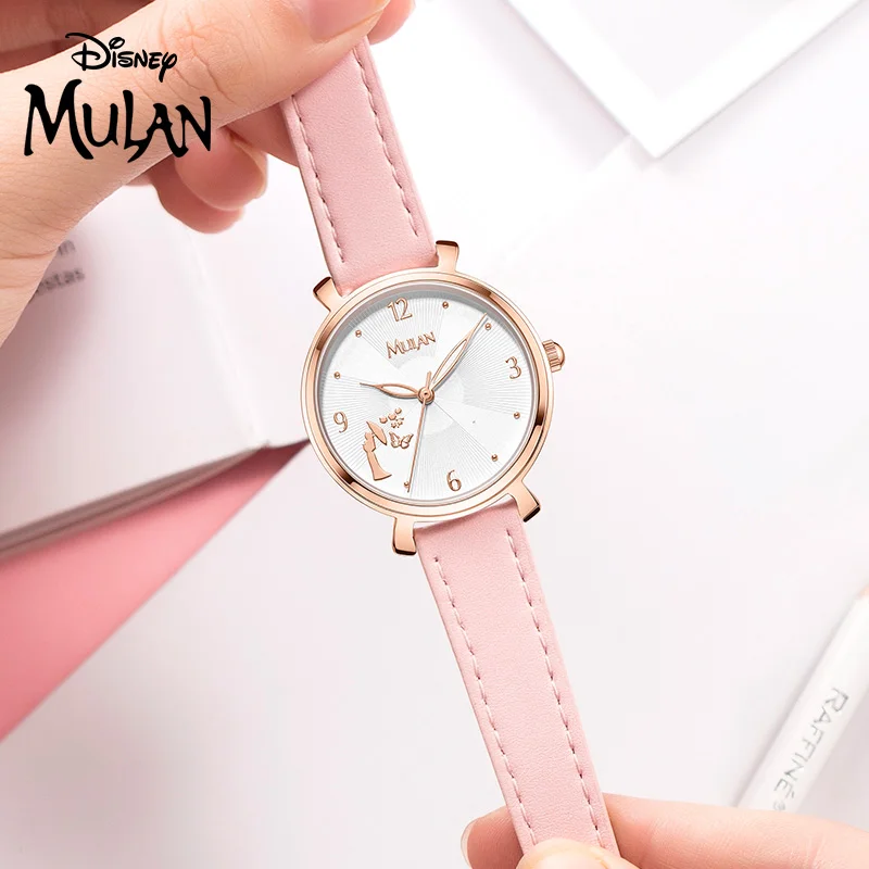 Disney Official MULAN Luxury Women Clock Female Quartz CartoonFashion Ladies Young Girls WristWatch Reloj Mujer Relogio Feminino