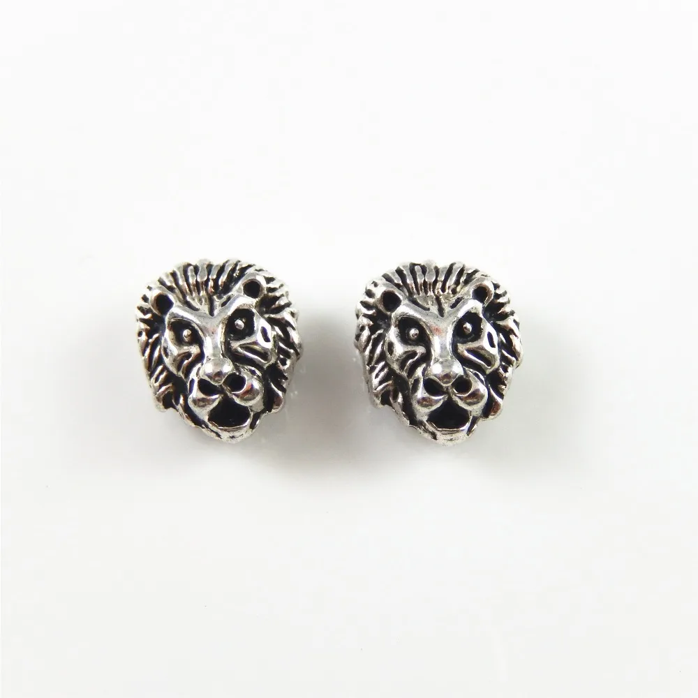 20Pcs Lion Head Beads For Bracelet Bangle Charms Necklace Making DIY Animal Vintage Gift Jewelry Accessory