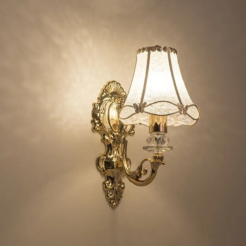 

Energy Saver-European Petal Wall Lamp Bedside Gold Single-Head TV Background Wall Lamp Bedroom Room Living Room Corridor Stair