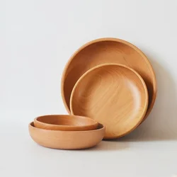 Japanese Style Wooden Bowl for Kitchen, Salad Soup and Rice Bowl, Natural Tableware, Food Utensil, Ramen Noodles Dinner Tablewar