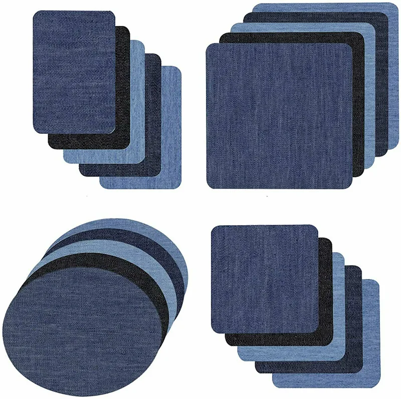 1 set Denim Fabric Design Iron On Denim Fabric Patches Clothing Jeans Repair Kit Clothing Accessories Fabric