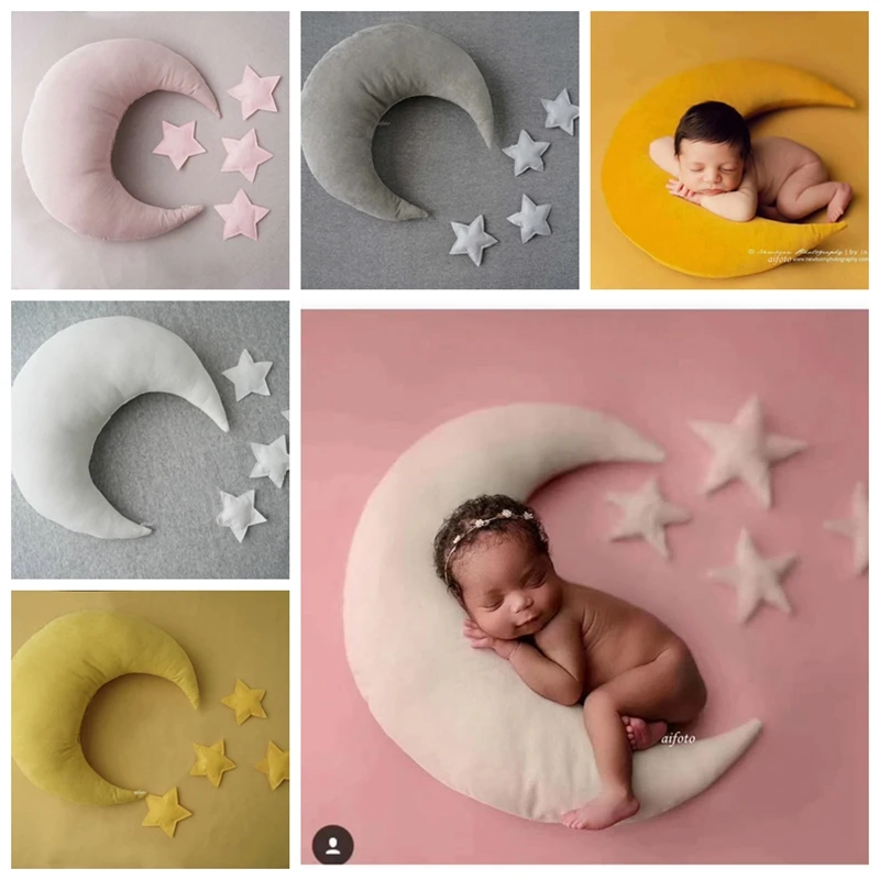 

Moon Star Creative Props Newborn Photography Posing Pillows Cushion Accessories Backdrop Baby Photo Shoot Wrap Studio Fotografia