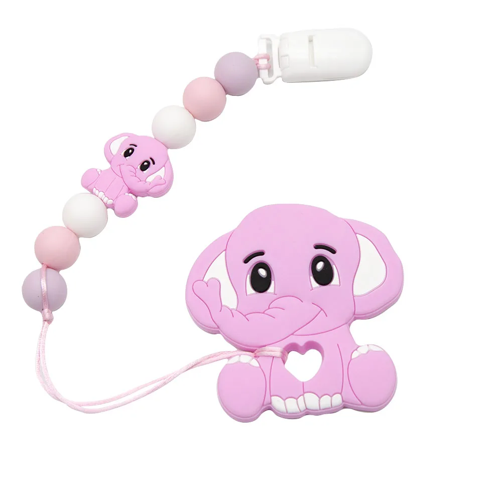 Cute-Idea Silicone massaggiagengive fatto a mano ciuccio clip titolare catena animale BPA roditori gratuiti dentizione Food Grade infantile