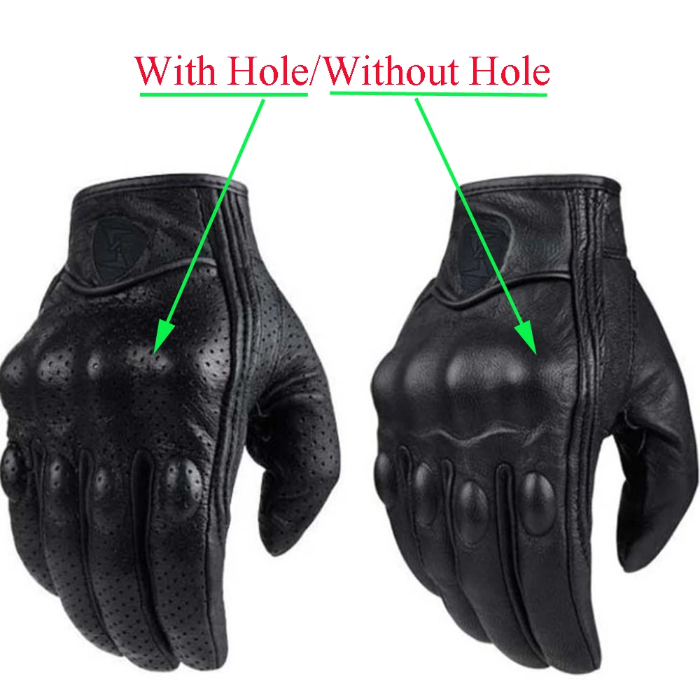 

Motorcycle Gloves for Winter Season Moto Racing Equipment Motor Biker's Over Size Genuine Leather Women Summer Men Guantes