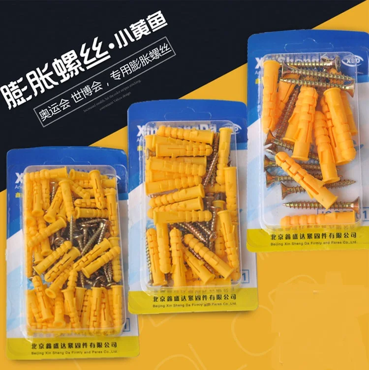 

Small yellow croaker Plastic Expansion screws plug with self tapping screw 6mm8mm10mm NO.C1713