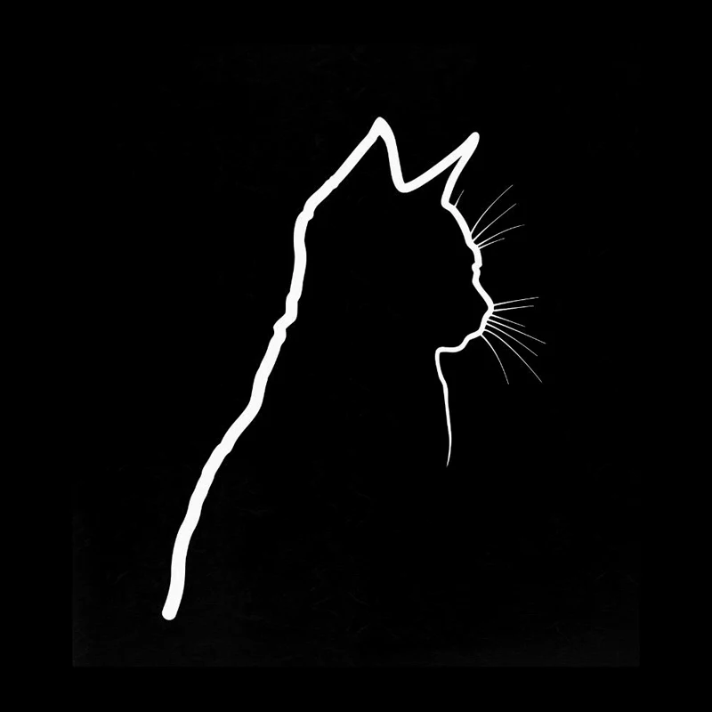 10CM*13.2CM Decal Shadow Cat Kitten Animal Pet Vinyl Car Sticker Black Silver for Renault Stickers
