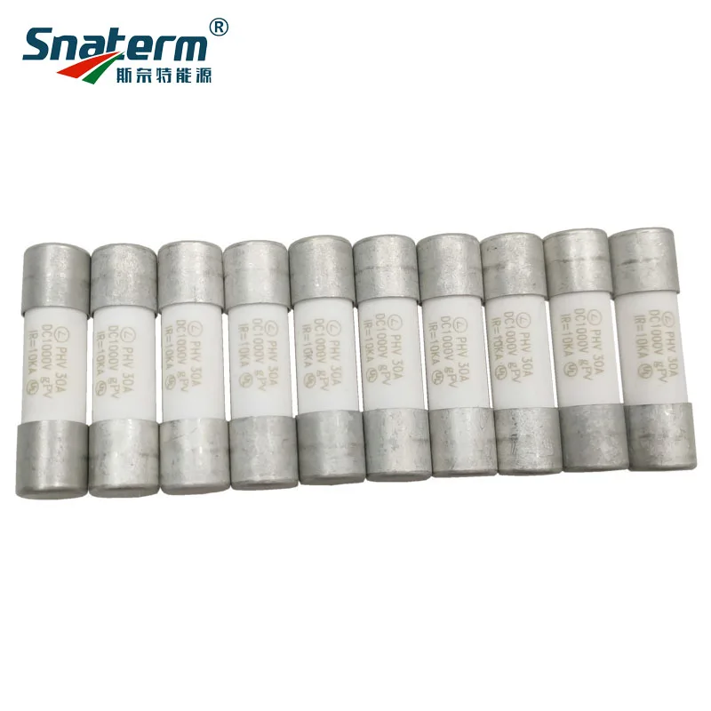 10pcs x Photovoltaic fuses | solar fuse 10 * 38 1000VDC 10A 15A 20A 30A high quality hot selling DC Fuse Ceramic Fuse