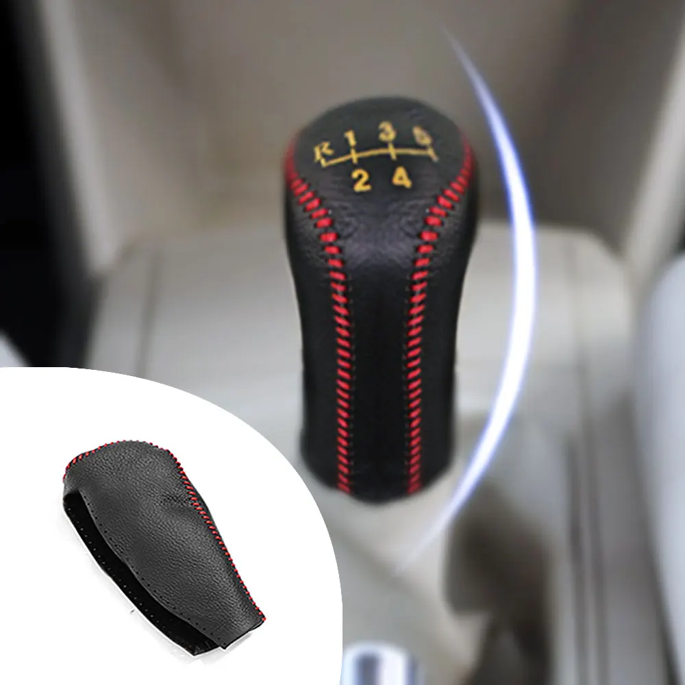 For Volkswagen Lavida 2011 POLO 2012-2013 MT 1pc PU Leather Hand Brake Shift Knob Cover Gear Case Car Decor Shift Knob Shell