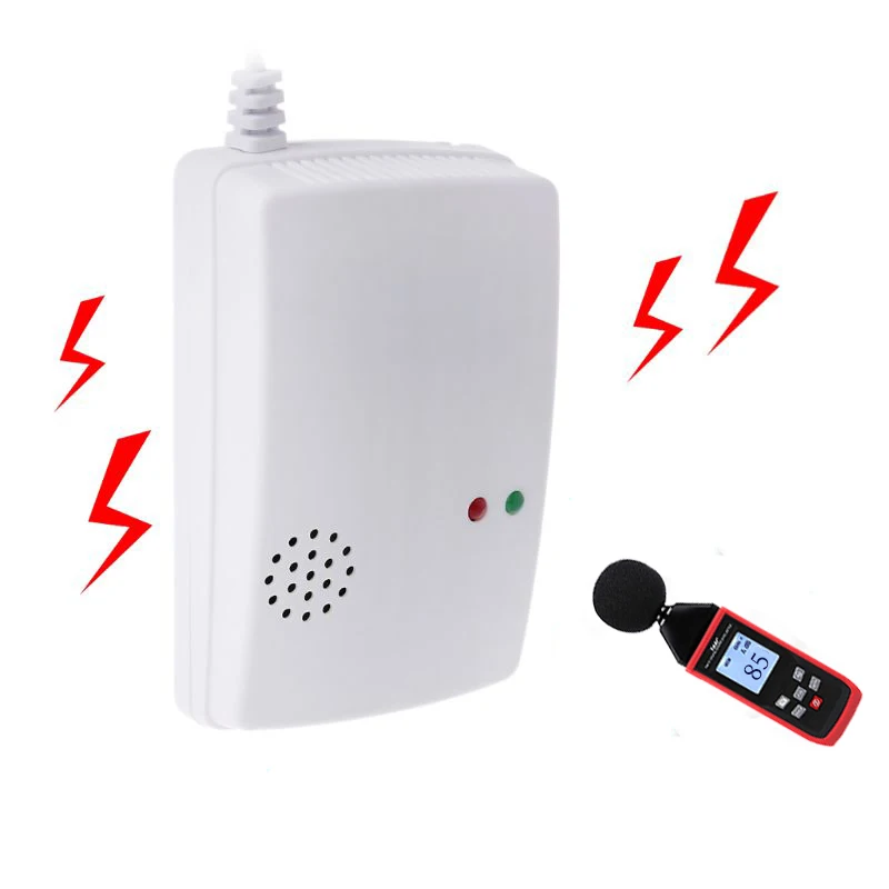 EU Plug Gas Leak Detector Sensor Combustible Propane Butane Methane Natural Gas Safety Warning Alarm System for Home