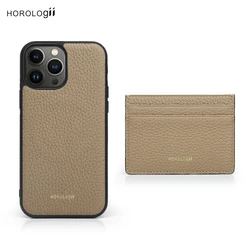 Horologii Monogram Pebble Pattern Premium Mobile Case for Iphone 13 12 14 15 16 Pro Max for Lady with Card Wallet Birthday Gift