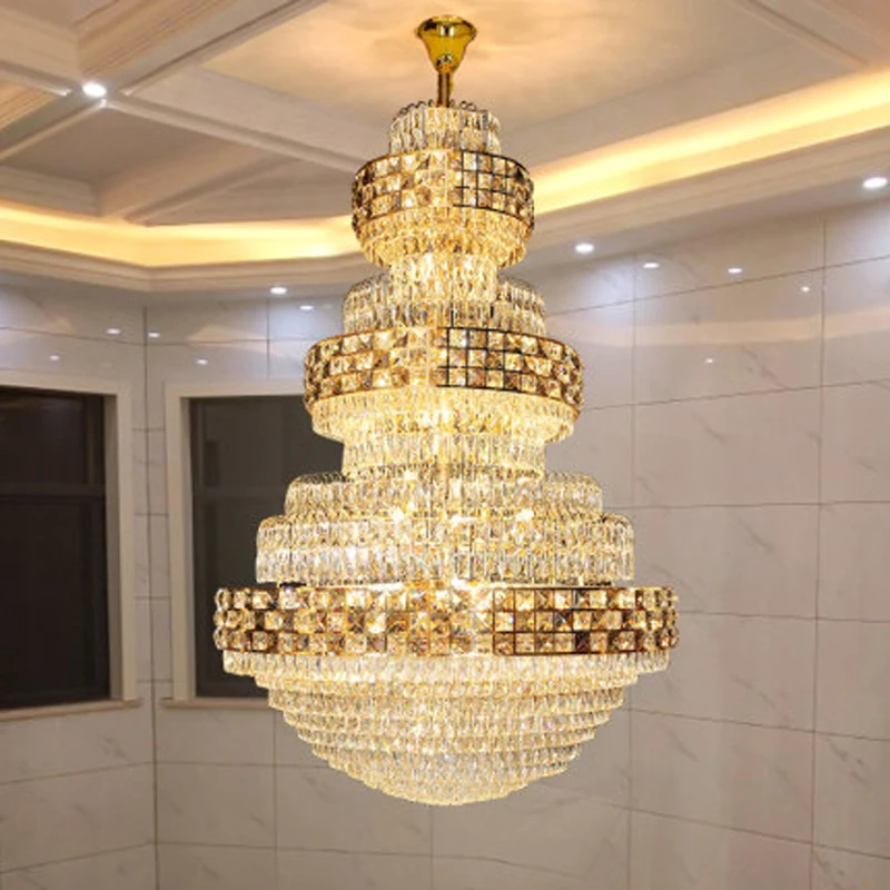 LED Modern Crystal Chandeliers Lights Fixture Newly European Luxurious Chandelier Big Hotel Home Hanging Lamp Dia120cm/150cm