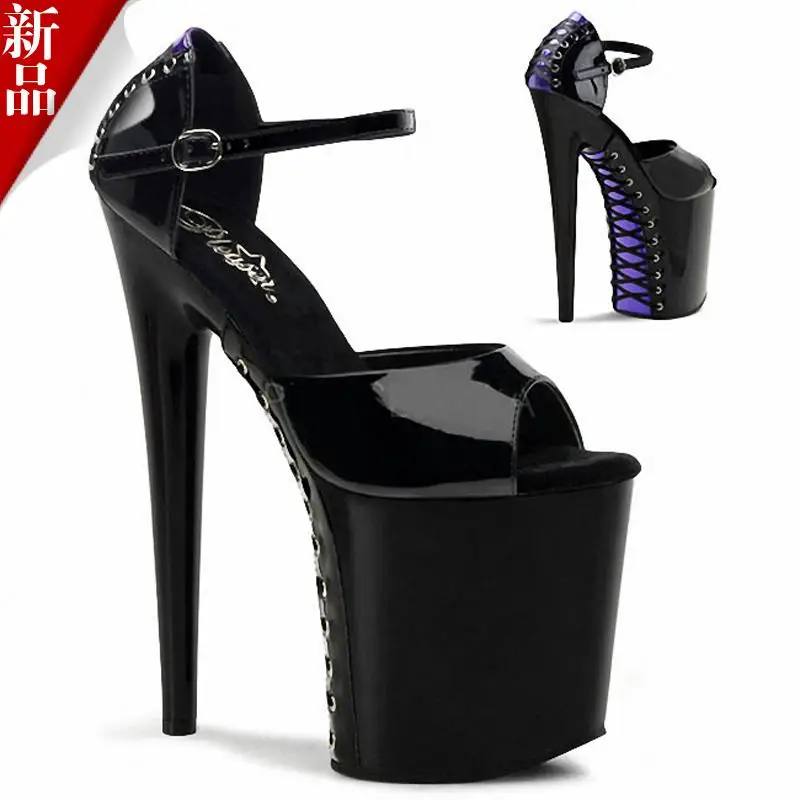 

20cm Super High Heels Stiletto Heels Sexy Women Shoes Large Size Open Toe Buckle Strap Sandals Nightclub Pole Dancing Pumps