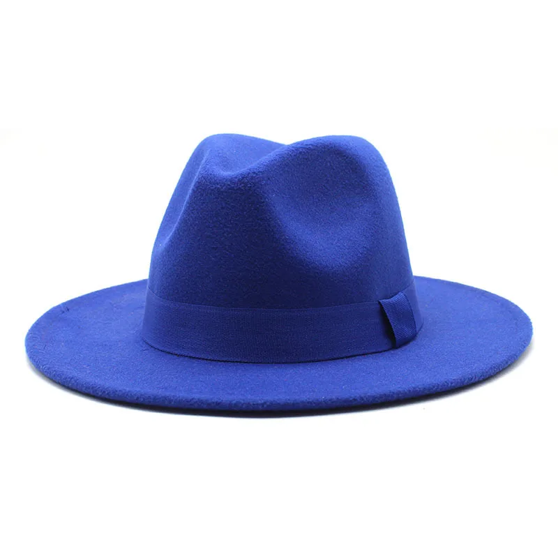 Ribbon fedora hat new felt hat jazz hat fashion European and American hats men and women general hats шапка женская