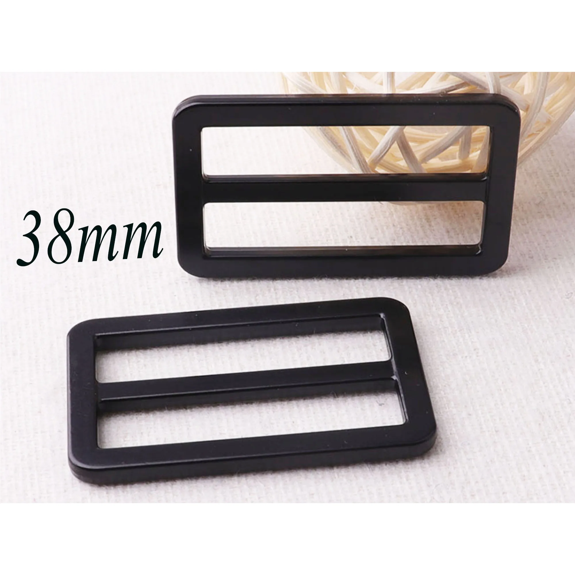 

1 1/2" 8 PCS Black Slide Buckles Adjustable Webbing Purse Bag Handbag Strap Keeper Leather Craft 38mm adjuster Buckle