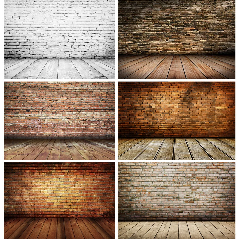 

ZHISUXI Vinyl Custom Vintage Brick Wall Wooden Floor Photography Backdrops Portrait Photo Background Studio Prop 21712 YXZQ-05