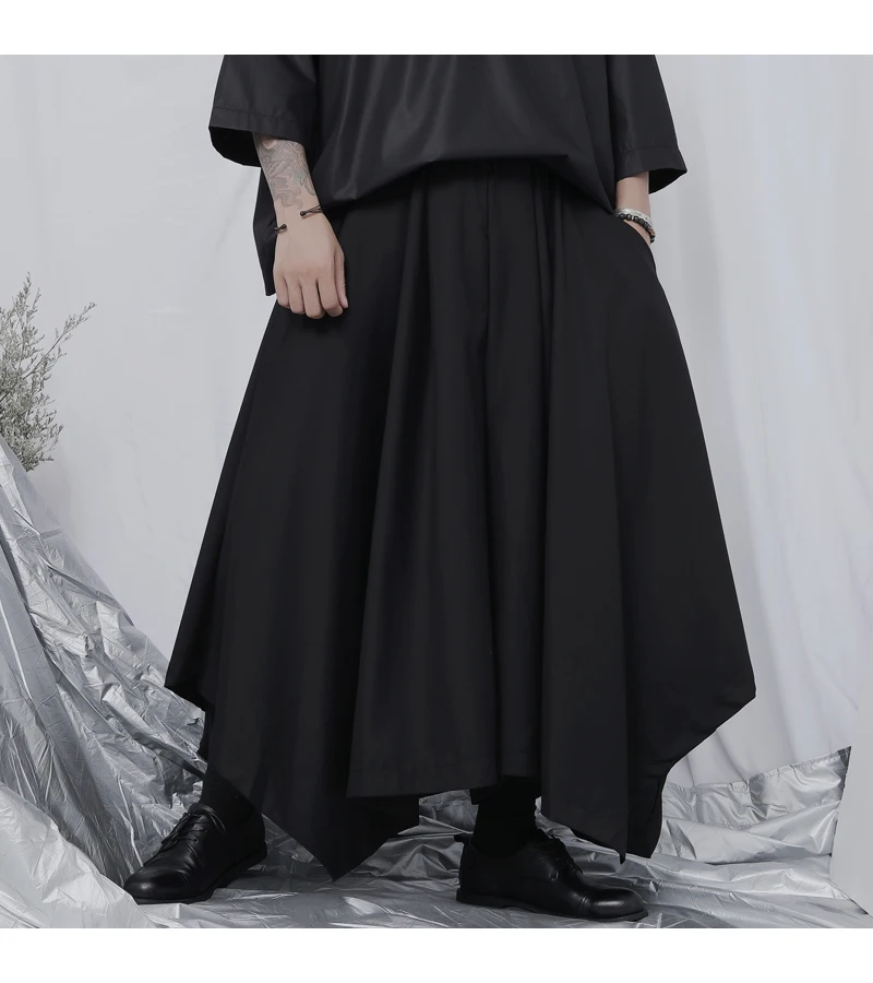 

New Casual Pants Men's Capris Summer New Large Loose Skirt Pants Trend Loose Large Wide Leg Skirt Autumn Pants Personality