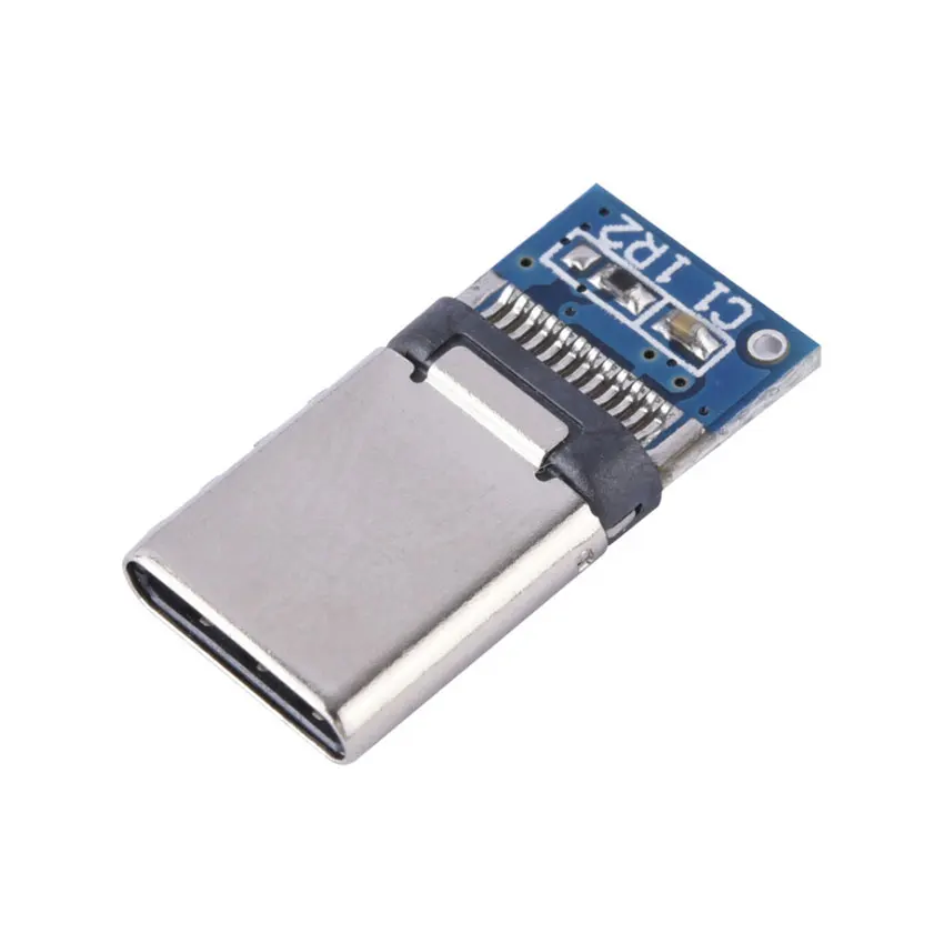 Cltgxdd 1PCS 5A 30V USB 3.1 Type C Male DIY Solder Plug Connector 24Pin Type-C Socket Attached PC Board