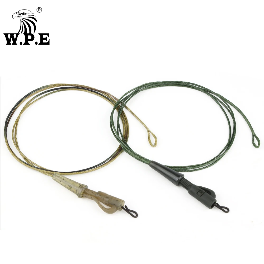 W.P.E 3pcs/1pack 35LB/45LB Braided Lead Core Fishing Line Carp Fishing Lead Clip Feeder Method Connector Swivel Carp Fish Tackle