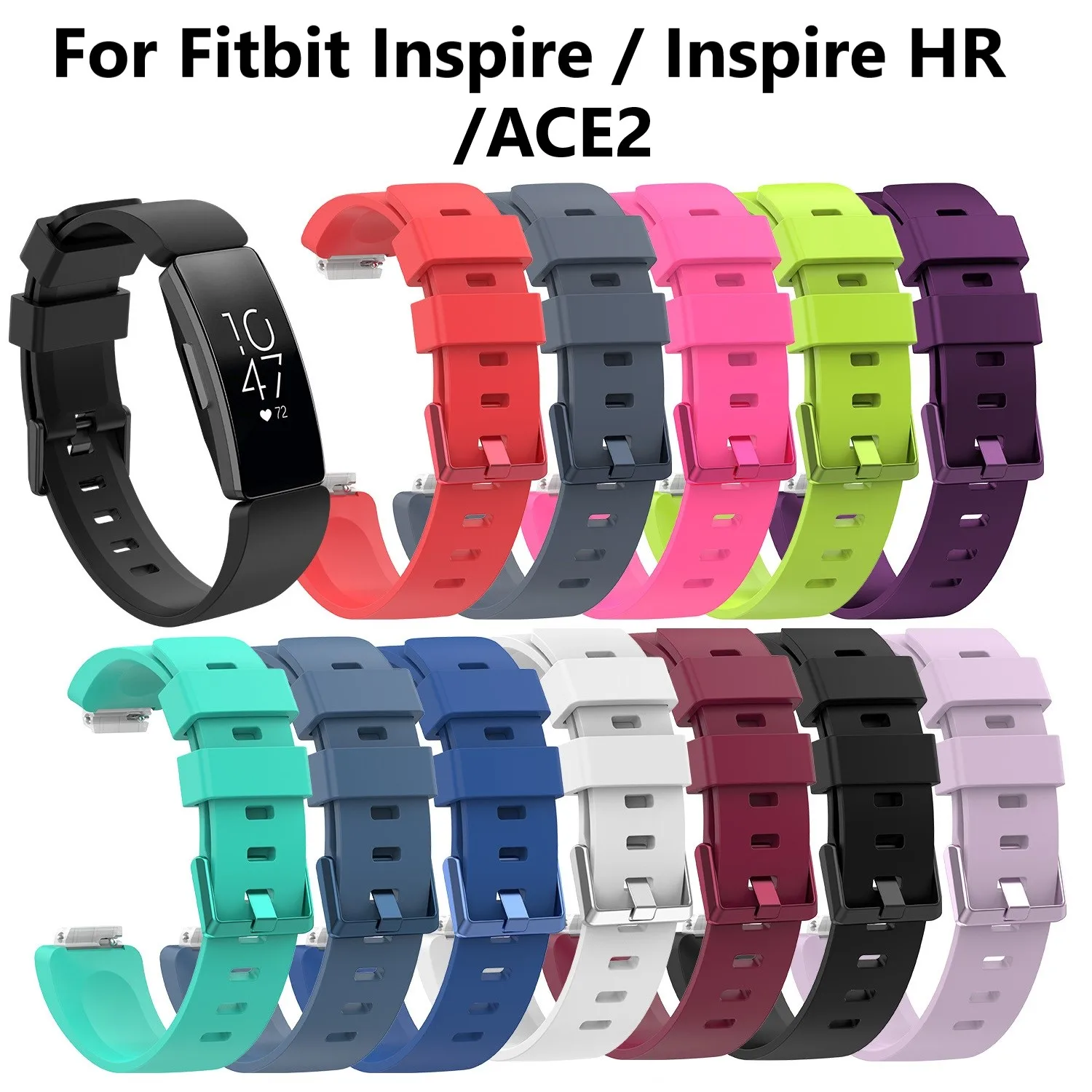 

Soft Replacement Smart Watch Strap for Fitbit Inspire / Inspire HR/ACE2 Fashion Silicone Sports Breathable Strap Wristband