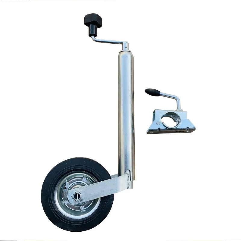 Ego trailer High quality Europe type 48mm trailer jack jockey wheel, trailer stand with clamp top wind,48mm tube, trailer parts