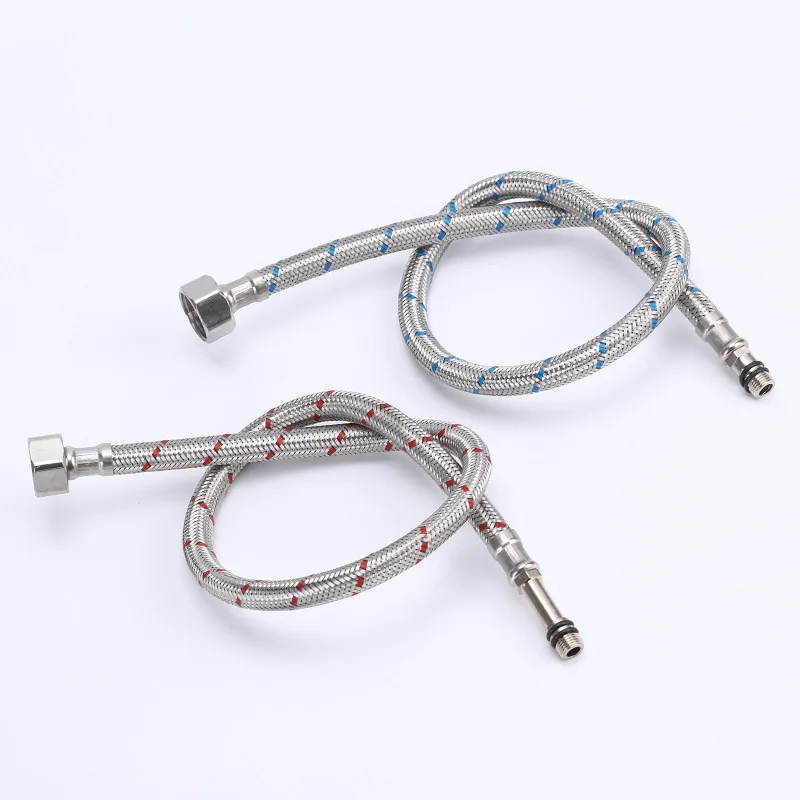 

G1/2 G3/8 G9/16 50cm 2pcs Stainless Steel Pipe Hoses Flexible Plumbing Pipes Cold Hot Mixer Supply Cold and Hot Water Faucet