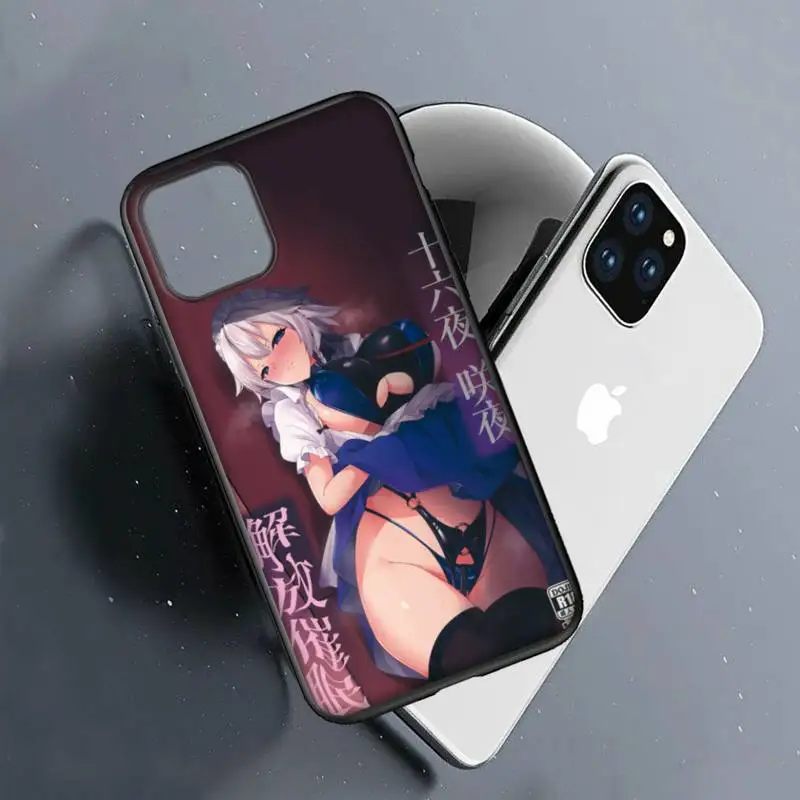 Sexy Japanese Anime Girl Izayoi Sakuya Phone Case For iPhone 13 11 12 Pro XS MAX Mini 8 7 6S Plus X 2020 XR 13 Pro Phone Covers