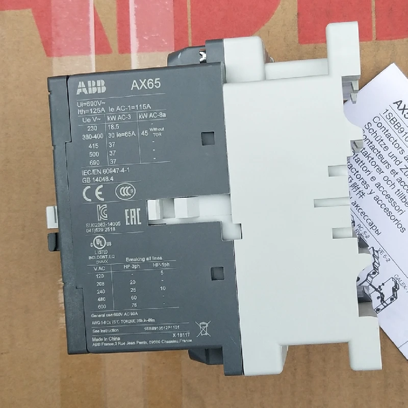 Imagem -06 - Abb 50a 65a 3p ac Contator Ax503011 Ax65-30-11 Tensão da Bobina Ac220v Ac110v Ac24v Ac380v