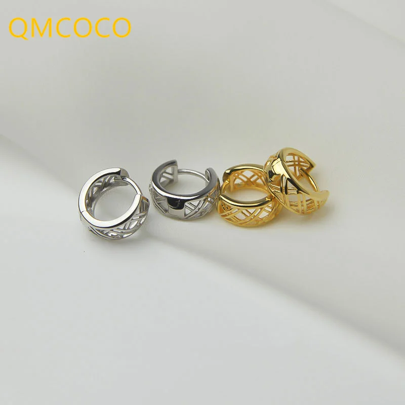 QMCOCO Silver Color Hollow Out Earrings Women Classic Trendy Simple Birthday Party Jewelry Ear Accessories 2021 New Arrival
