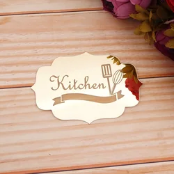 Oval Shape Sign of Kitchen Wall Sticker Door Sticker Art Mirror Indicator Home Decor House Gift 14*10cm 20*15cm