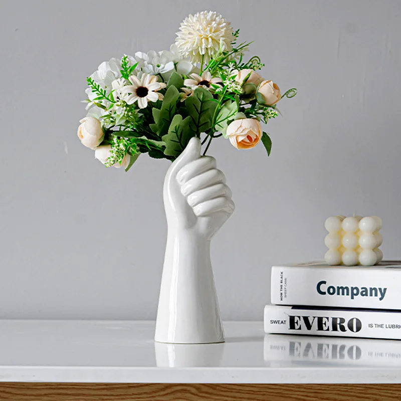 

Nordic golden ceramic human body vase home office desk decoration flower arrangement dry vase living room decoration plant vase