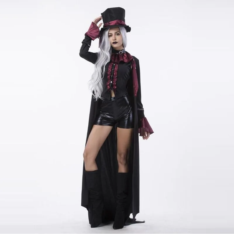 Costumes Cosplay de Vampire pour hommes et femmes, Costumes d'halloween, robe aristocratique, bal masqué, carnaval, discothèque, costume de danse