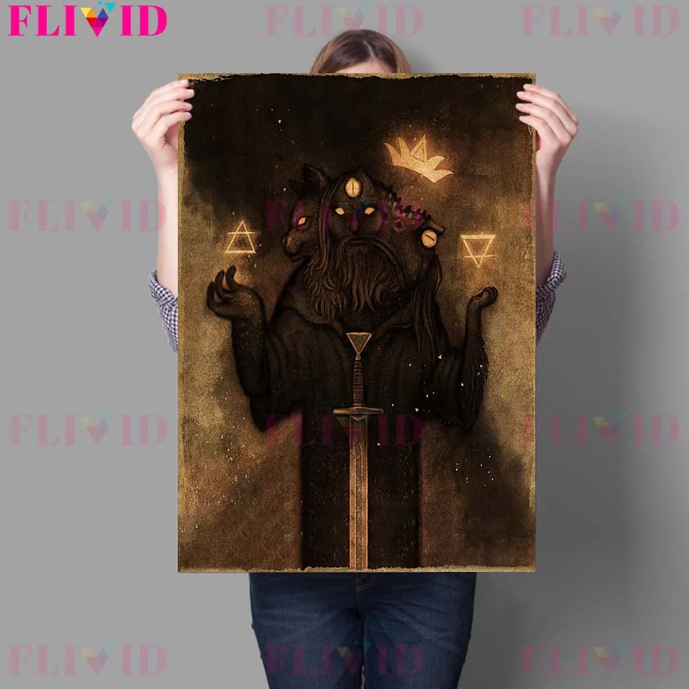 Demon Witchcraft Coven And Vampire Wall Art Canvas Painting Home Decoration Mothman And Evil Dragon Vintage Poster And Prints